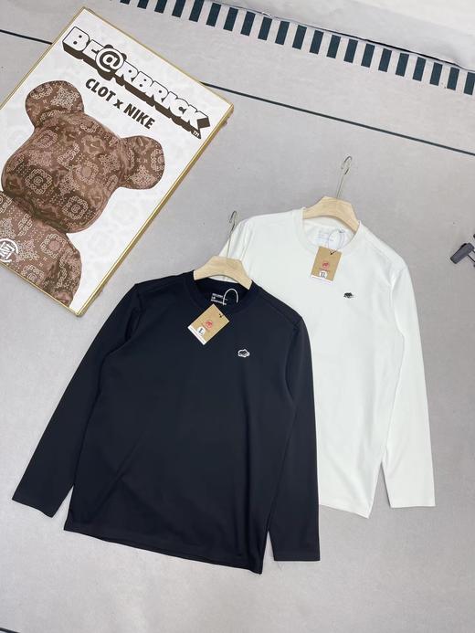 F020506压胶刺绣打底衫加绒长袖圆领体恤打底衫 商品图0