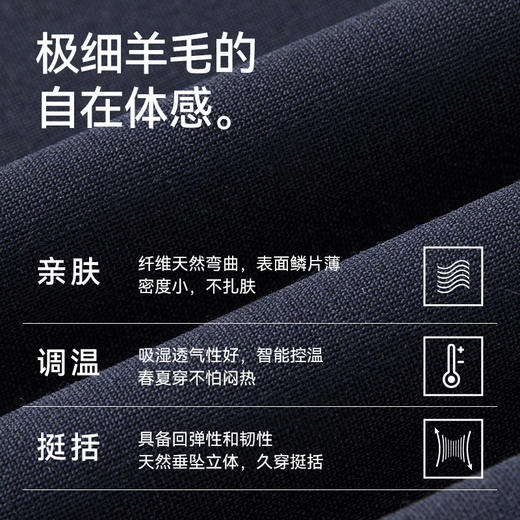 【春夏新品】十如仕男士商务通勤西装羊毛垂感直筒简约长裤SP05-03 商品图4