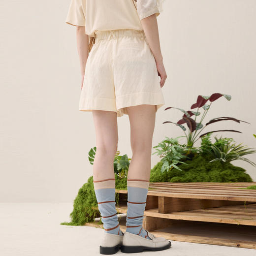 谜底花苞型短裤2026年春季新品爱心卷边橡筋腰头裤子女261MK0253 商品图2