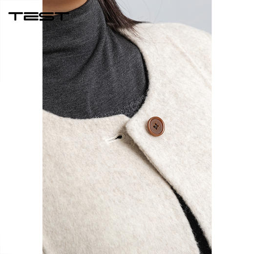 温柔慵懒随性燕麦色羊毛呢短外套2261036 商品图2