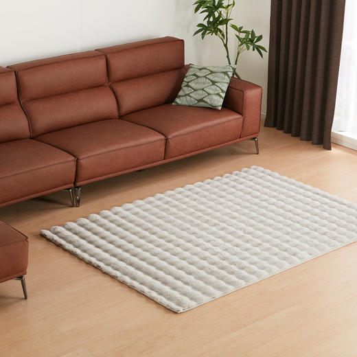  简约家用日式客厅地毯床边毯隔凉兔毛绒地毯 商品图3