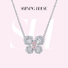 FLY·永恒之环系列 ShiningHouse[培育] 18k金钻石项链 粉钻人工真钻人造钻石K金项链可调节时尚钻石项链【此商品不支持7天无理由退货退款】预计3日发货