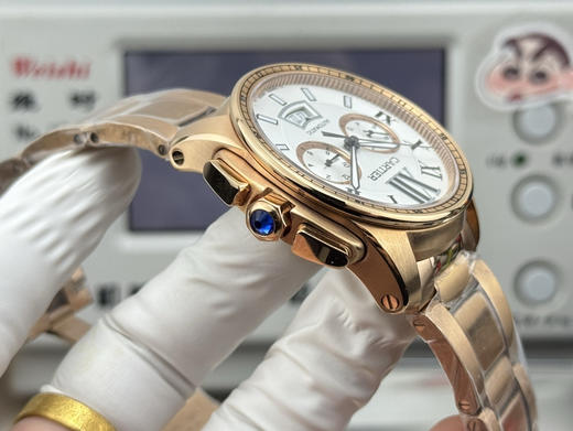 NOOB official➕卡地亚 卡历博系列原版进口纯进口9100机，卡地亚标志陀片，具备月份，星期，日期等各种实用功能显示。原装精钢折叠表扣设计（上光下砂），蓝宝石水晶镜面，高雅别致，超A品质❕❕ 商品图8