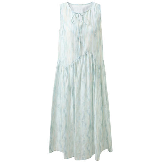 【樱花系列连衣裙】三彩2026夏季新款莱赛尔圆领系带宽松A字长裙M 商品图4