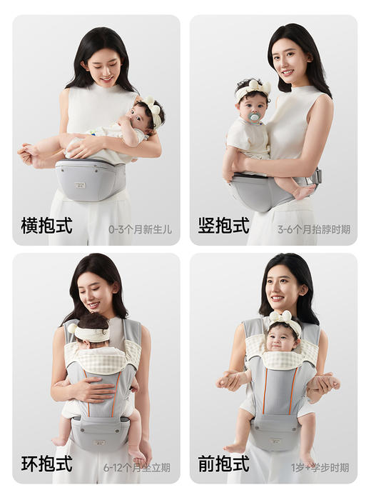 【春日趣玩FUN】曼龙mloong羽态腰凳婴儿背带二合一宝宝轻便透气四季两用多功能抱娃外出神器 商品图4