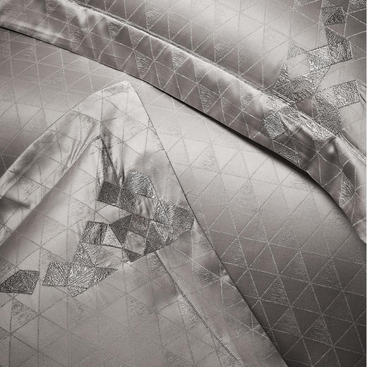 140支长绒棉染色提花四件套-弗萨（浅灰） 商品图2