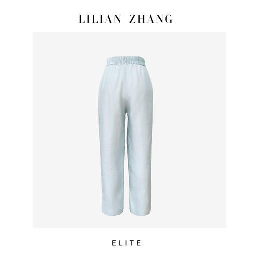 静奢风 「松弛老钱」 “雾蓝闲裤”浅雾蓝弹力腰松弛感小脚裤 2504017 商品图2