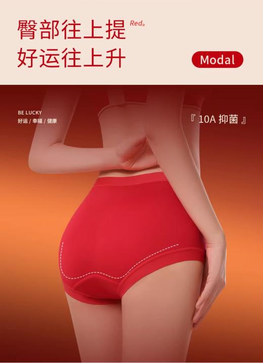 兰精莫代尔无缝红色内裤UA52078 商品图4
