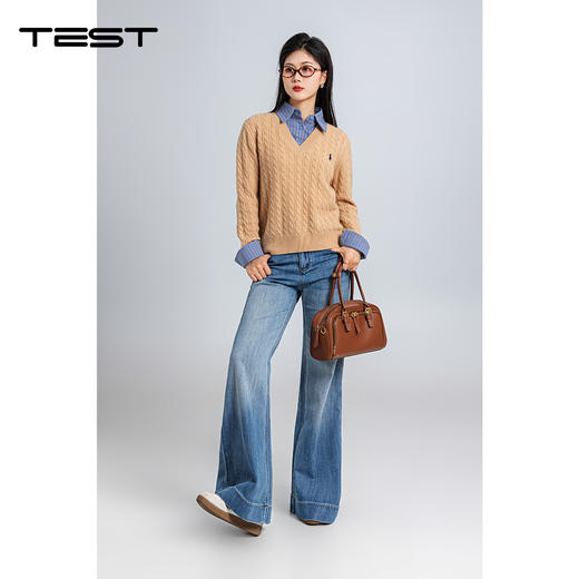 春上新时尚显瘦显高微喇轻阔牛仔裤3261005 商品图5