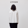 LIYIHAN清月鹊2026春季纯棉V领钉珠衬衫白色女长袖上衣设计感小众 商品缩略图4