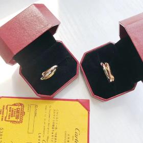 F020522三环三色戒指金色玫瑰金银色三色戒指