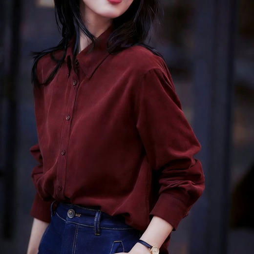 安哥拉红灯芯绒衬衫，灯芯绒面料，自带复古滤镜【G】 商品图4