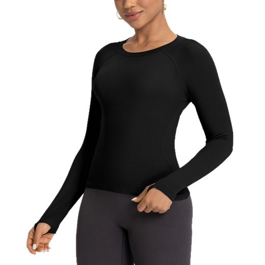 跃牌【倚窗听雨】Athena lulu美丽诺羊毛瑜伽服女裸感显瘦修身运动休闲健身长袖T恤CX158 商品图3