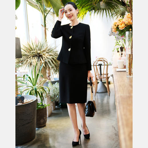 皮尔卡丹女装黑色半裙P51297S5002B0 商品图0