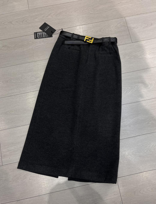 原单羊毛混纺长半裙 商品图0