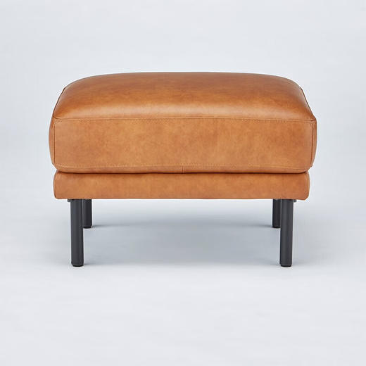 【家具】美拉德皮质实木沙发小户型客厅皮脚凳 ANV001 商品图0