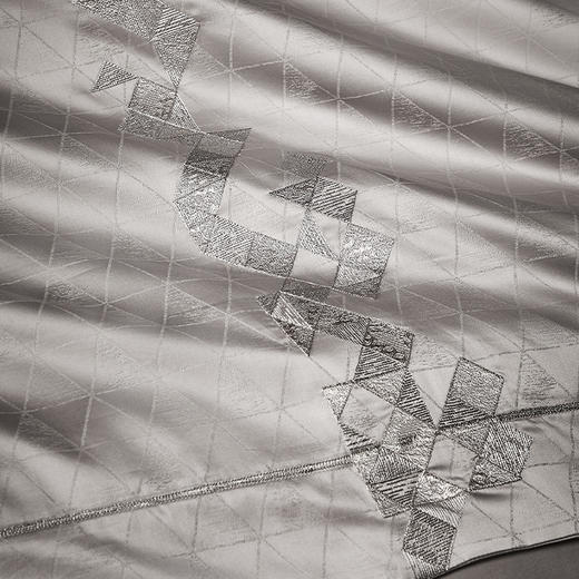 140支长绒棉染色提花四件套-弗萨（浅灰） 商品图3