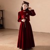 女童礼服秋冬新款红色连衣裙洋气生日公主裙小女孩过年服儿童裙子 商品缩略图1