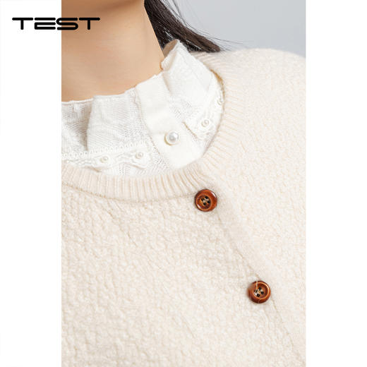 春上新温柔减龄软糯泡芙感针织开衫2261010 商品图3