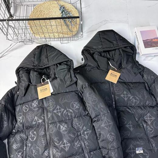 F020503冬季满地家花连帽通勤羽绒服防寒休闲夹克厚款保暖外套 商品图2