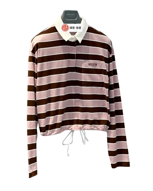 女款条纹长袖polo衫fe020 商品图0