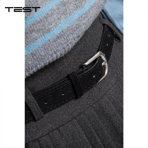 春上新高腰显瘦显腿长毛呢百褶短裙3261020 商品图5