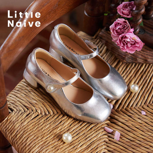 【云优选】Little Naive儿童复古玛丽珍鞋春季甜美时髦单鞋女童公主高跟皮鞋 商品图3