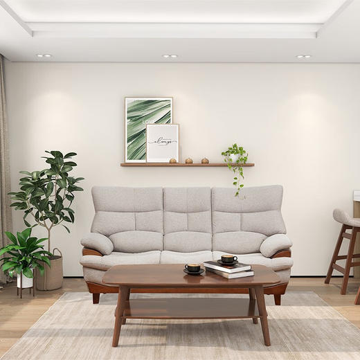 【家具】 现代简约布艺软包单人二人位实木沙发波比QH-31 商品图2