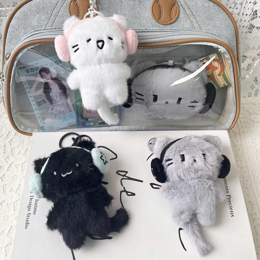 耳机小猫公仔挂件毛绒匙扣-纪念日百货门店同款169648929 商品图3