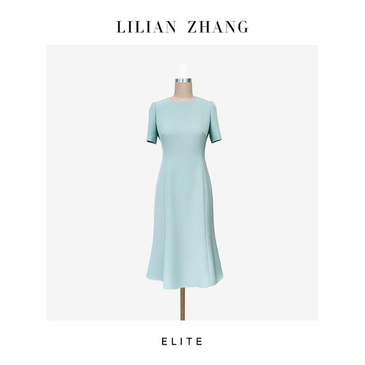 定制—静奢风—香榭雅定—法式优雅圆领短袖鱼尾收腰连衣裙  2501053 商品图1