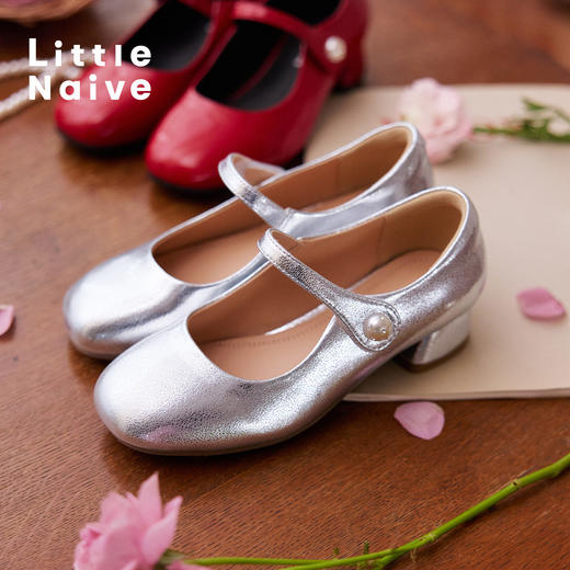 【云优选】Little Naive儿童复古玛丽珍鞋春季甜美时髦单鞋女童公主高跟皮鞋 商品图4