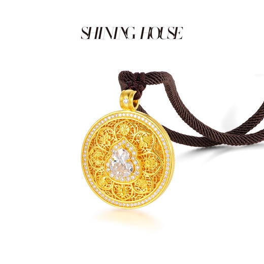 意趣东方系列 ShiningHouse[培育] 足金钻石挂坠 葫芦形1克拉钻人工真钻人造钻石古法黄金时尚钻石吊坠【此商品不支持7天无理由退货退款】预计3日发货 商品图2