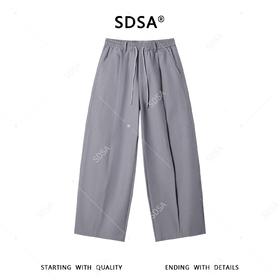SDSA男装2026新款轻奢简约百搭纯色抽绳松紧休闲裤百搭梭织长裤
