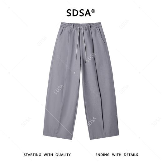 SDSA男装2026新款轻奢简约百搭纯色抽绳松紧休闲裤百搭梭织长裤 商品图0