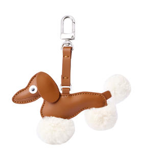 【澳洲品牌】EVERAU 时尚创意汽车钥匙链女生包包挂件可爱绒足小狗钥匙扣饰品 EAZ060