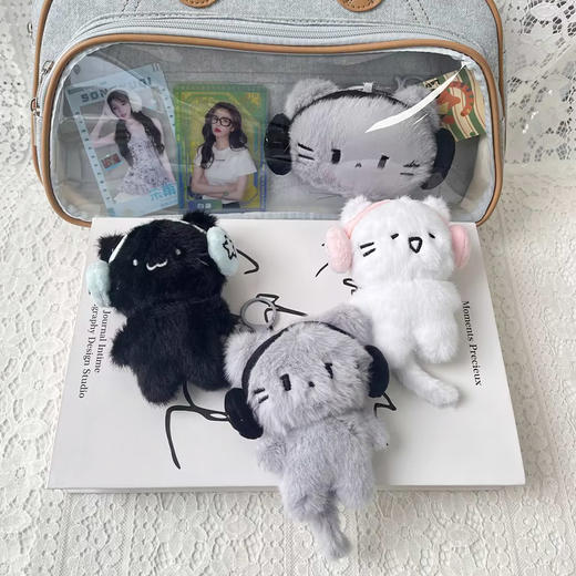 耳机小猫公仔挂件毛绒匙扣-纪念日百货门店同款169648929 商品图0