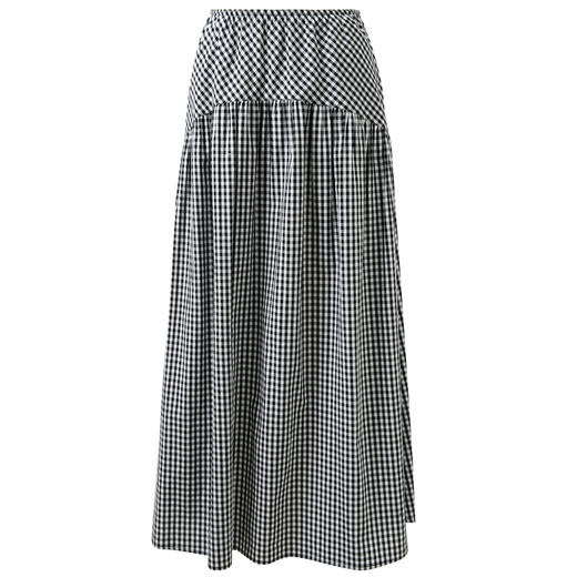 【100棉】三彩2026春季新款高腰半身裙格纹A字裙设计感长裙显瘦M 商品图4