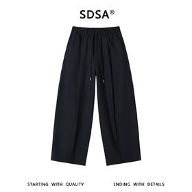 SDSA男装2026新款轻奢简约百搭纯色抽绳松紧休闲裤百搭梭织长裤
