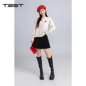 春上新可爱小熊刺绣开衫女圆领宽松百搭毛衣1261016