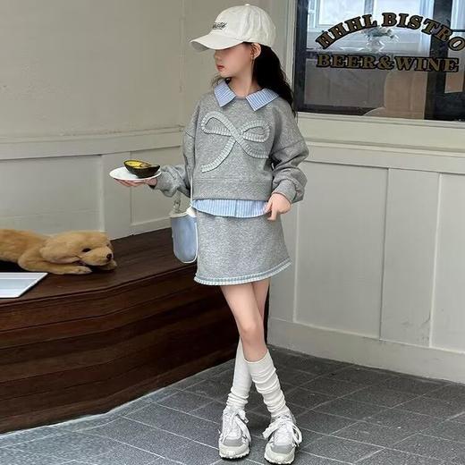 女大童春装卫衣套装儿童韩系休闲衣服两件套中大童时髦学院风套装 商品图3