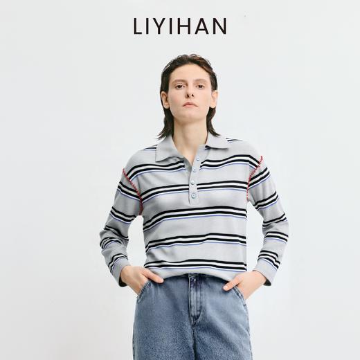 LIYIHAN序章 2026春季新款长款条纹T恤通勤宽松上衣防晒百搭舒适 商品图4