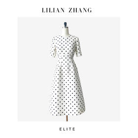 定制——静奢风「香榭丽舍」 “罗马星光”赫本风波点法式连衣裙2501157