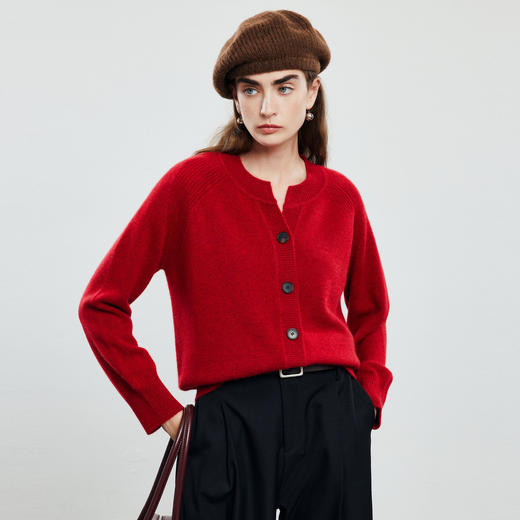 PALUOPO/PL小V领女开衫ET23228R/约重360g帕罗 商品图8