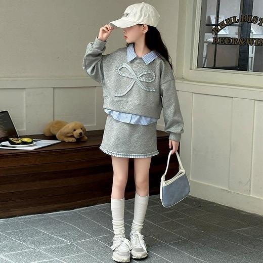 女大童春装卫衣套装儿童韩系休闲衣服两件套中大童时髦学院风套装 商品图2