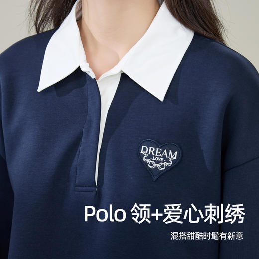 【降价亏本售！假两件-卫衣】逸阳春款美式撞色假两件休闲简约学院风上衣5229 商品图3