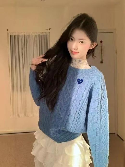 F020547清新圆领软糯厚实套头毛衣针织衫 商品图4