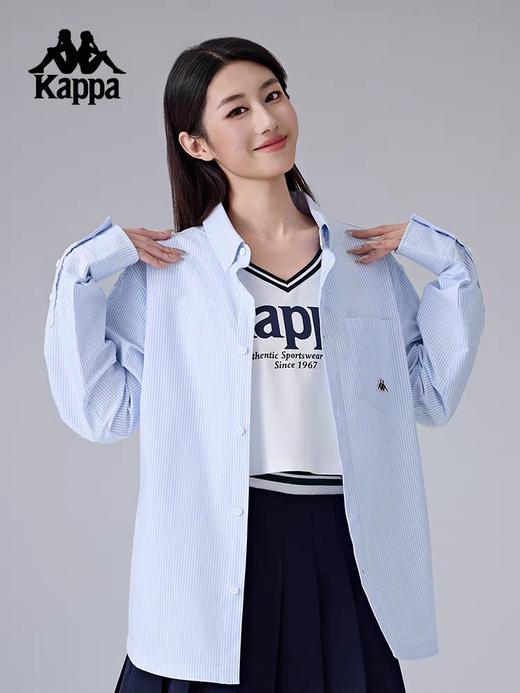 XXMKappa卡帕背靠背新款运动衬衫男款休闲开衫外套女长袖polo衫上衣 商品图2