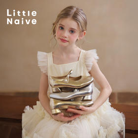 【云优选】Little Naive儿童复古玛丽珍鞋春季甜美时髦单鞋女童公主高跟皮鞋