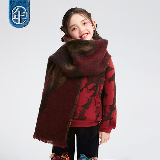 【大展鸿图流苏围巾】徐悲鸿联名年衣童装亲子款围巾 商品图2