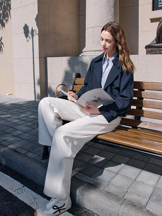 【百图lulu定制】【军工风衣】 百图时尚  百搭短款   风衣外套  休闲夹克 商品图4